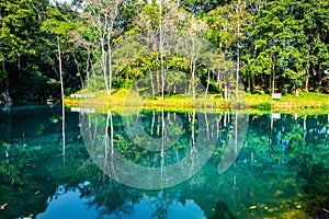 The emerald pool in Tham Luang - Khun Nam Nang Non Forest Park