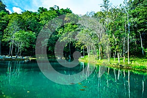 The emerald pool in Tham Luang - Khun Nam Nang Non Forest Park