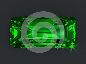 Emerald rectangular cut isolated photo