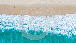 Emerald sea and small tourist at Surin beach, Phuket, Thailand