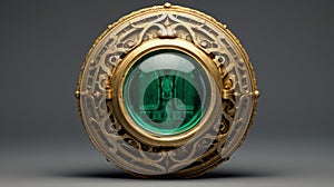 Emerald Sphere Pendant With Baroque Religious Scenes By Reed Artist