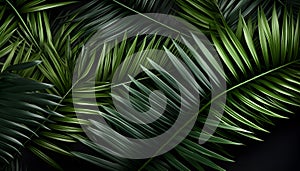 Emerald Symphony: Mesmerizing Close-Up of a Lush Green Palm Leaf