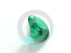 Emerald on white background.