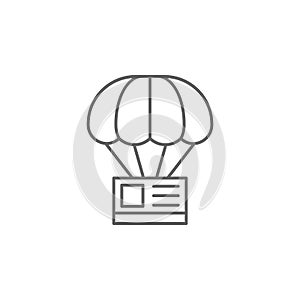 Emergencies, airdrop icon. Element of emergencies icon. Thin line icon for website design and development, app development