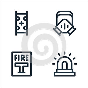 Emergencies line icons. linear set. quality vector line set such as siren, fire alarm, gas mask photo