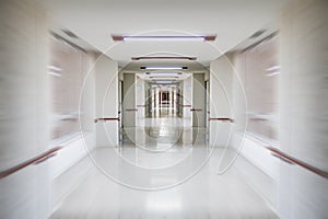 emergencies, white hospital corridor, clean and hygienic space,