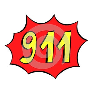 Emergency 911 icon, icon cartoon