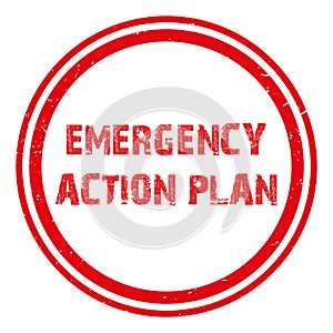 emergency action plan stamp on white