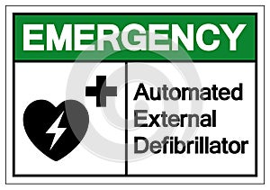 Emergency AED Automated External Defibrillator Symbol Sign, Vector Illustration, Isolate On White Background Label .EPS10