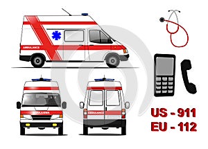 Emergency ambulance car