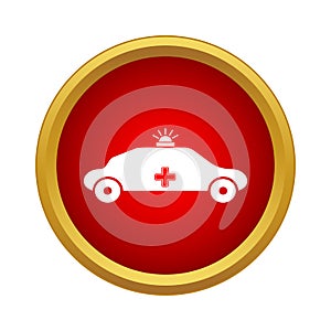 Emergency ambulance icon, simple style