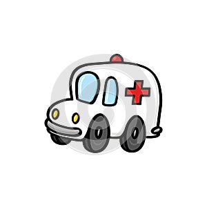 Emergency ambulance illustration on white background