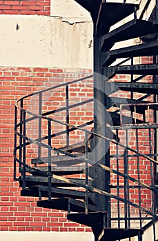 emergency black metallic stairs