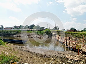 Bengawan Solo River Bamboo Bridge