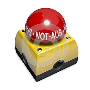 Emergency button , 3D Illustration