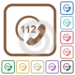 Emergency call 112 simple icons