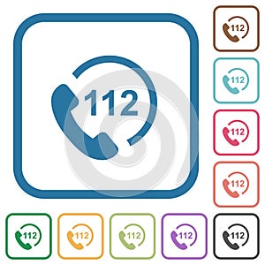 Emergency call 112 simple icons