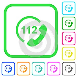 Emergency call 112 vivid colored flat icons