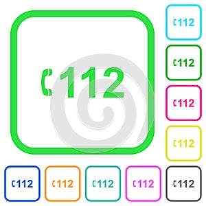 Emergency call 112 vivid colored flat icons