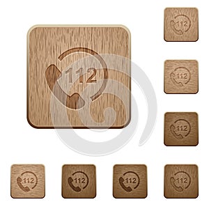 Emergency call 112 wooden buttons