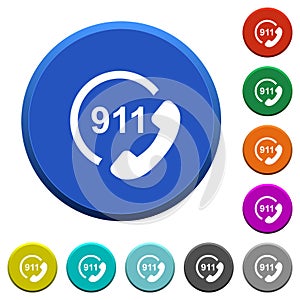 Emergency call 911 beveled buttons