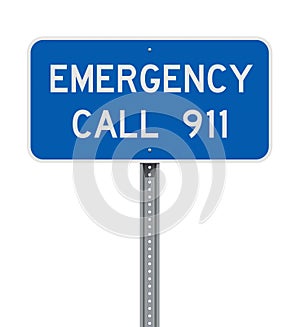 Emergency Call 911 road sign