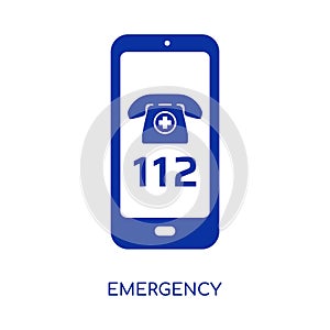 Emergency call icon. 112 help phone sign