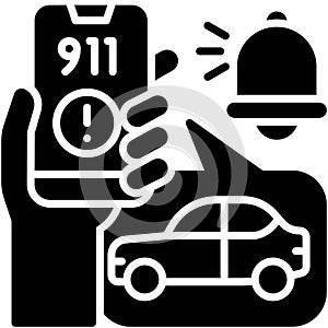 Emergency call icon, car accident and safety related vector illustration