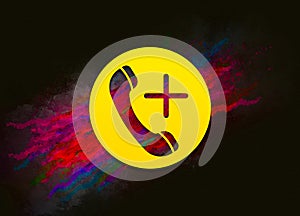 Emergency call icon colorful paint abstract background brush strokes illustration design