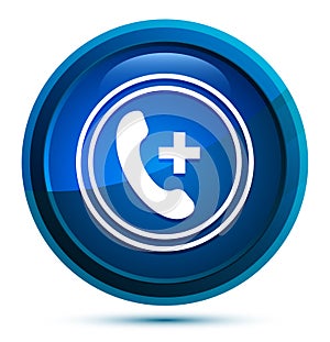 Emergency call icon elegant blue round button illustration