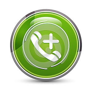 Emergency call icon elegant green round button vector illustration