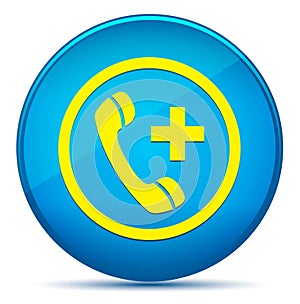 Emergency call icon modern flat cyan blue round button