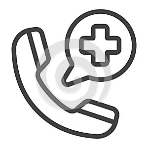 Emergency call line icon, medicine and healthcare