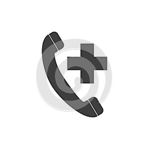 Emergency call line icon, medicine and healthcare, medical support sign vector graphics, a linear pattern on a white