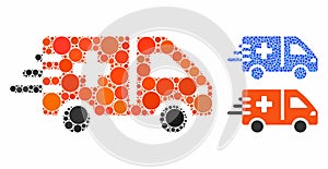 Emergency Car Composition Icon of Round Dots