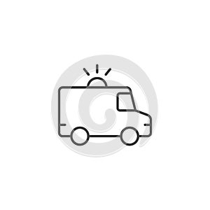 Emergency car icon in flat style. Ambulance vector illustration on isolated background. Transport sign business concept