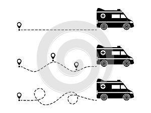 Emergency car with line start point set