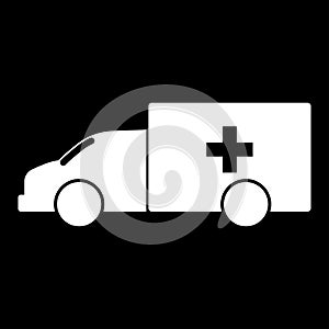 Emergency car white color icon .