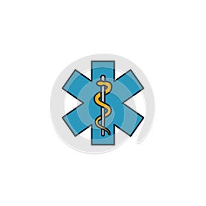 Emergency Care icon set. Four elements in diferent styles from medicine icons collection. Creative emergency care icons filled,