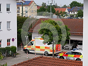 Emergency cars in Germany - doctor visit during corona virus time