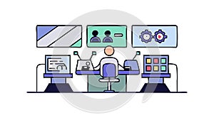 Emergency Command Center Operations Room, vector design Generative AI