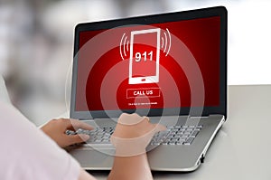 Emergency concept on a laptop