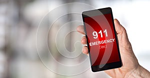 Emergency concept on a smartphone