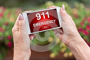 Emergency concept on a smartphone