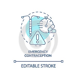 Emergency contraception turquoise concept icon