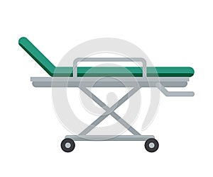 Emergency department stretchers flat illustration. Cartoon medical equipment for injured patients. Hospital bed isolated