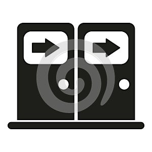 Emergency doors icon simple vector. Gate hand