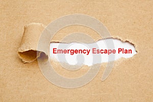 Emergency Escape Plan Torn Paper Concept