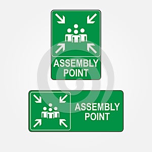 Emergency evacuation assembly point symbol sign