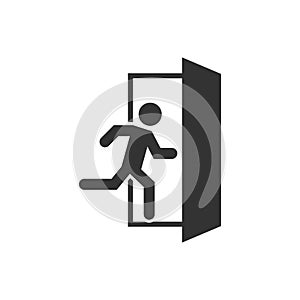 Emergency exit icon, great design for any purposes. Fire symbol